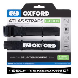 Batožinové popruhy Oxford Atlas G-Hook 2 ks čierne 26mm x 1,2m