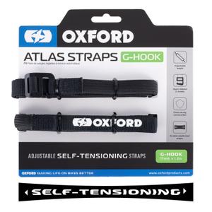 Batožinové popruhy Oxford Atlas G-Hook 2 ks čierne 17 mm x 1,2 m