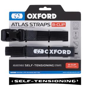 Batožinové popruhy Oxford Atlas B-Clip 2 ks sivé 26 mm x 1,2 m