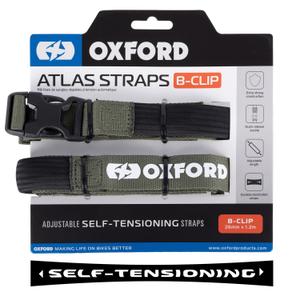 Batožinové popruhy Oxford Atlas B-Clip 2 ks zelené 26 mm x 1,2 m