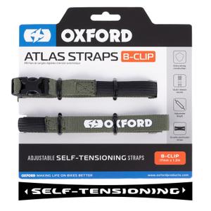 Batožinové popruhy Oxford Atlas B-Clip 2 ks zelené 17 mm x 1,2 m