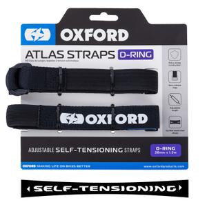 Batožinové popruhy Oxford Atlas D-Ring 2 ks čierne 26 mm x 1,2 m