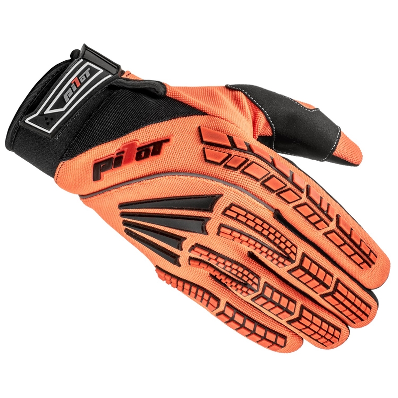 Detské motokrosové rukavice Pilot Pioneer fluo oranžovo-čierne