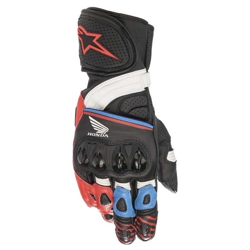 Rukavice na motorku Alpinestars GP Plus R 2 Honda kolekcia čierno-červeno-modré