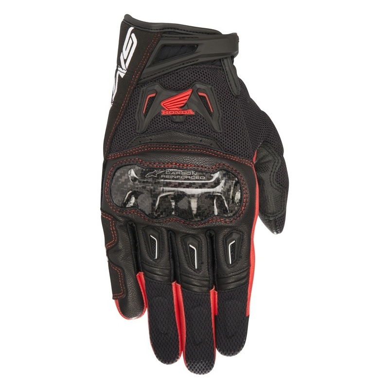 Rukavice na motorku Alpinestars SMX-2 Air Carbon Honda Kolekcia čierno-červené