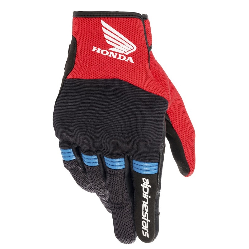 Rukavice na motorku Alpinestars Copper Honda kolekcia čierno-červeno-modré