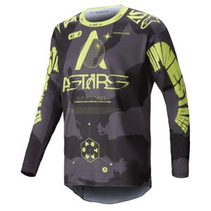 Motokrosový dres Alpinestars Racer Hollow tmavá camo-fluo žltý