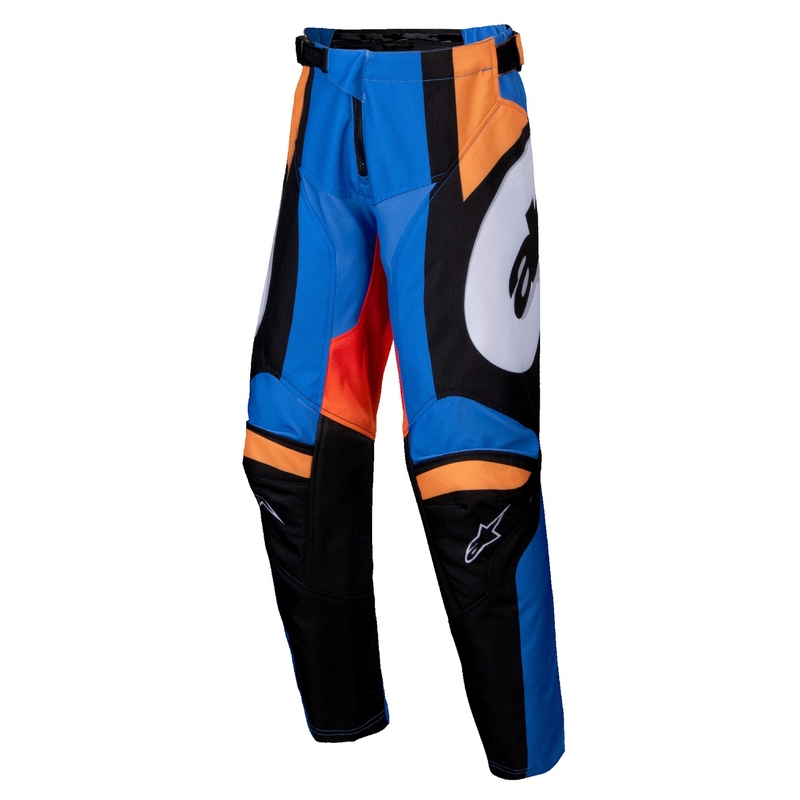 Detské motokrosové nohavice Alpinestars Racer Melt oranžovo-modré