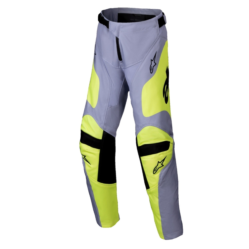 Detské motokrosové nohavice Alpinestars Racer Veil šedo-fluo žlté