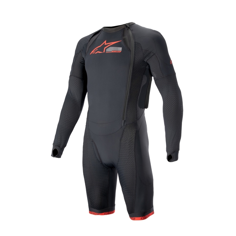 Vonkajšia vrstva airbagovej vesty Alpinestars TECH-AIR®10 s krátkymi nohavicami čierno-červeno-šedá