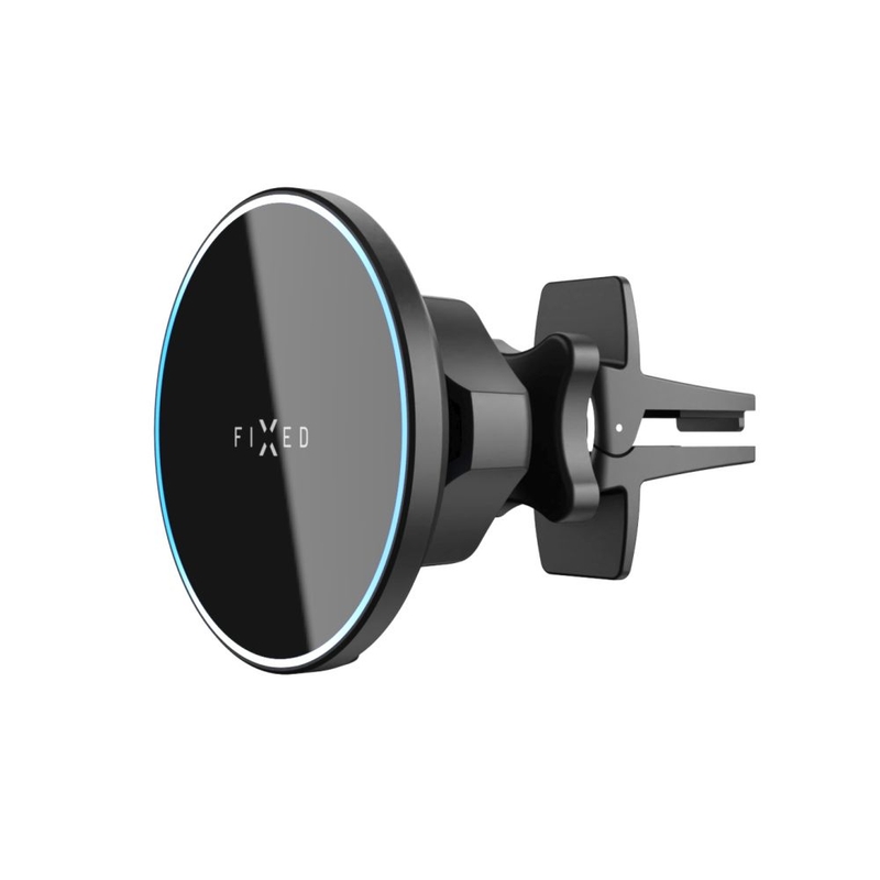 Držiak s bezdrôtovým nabíjaním FIXED MagRound s podporou uchytenia MagSafe čierny 15W