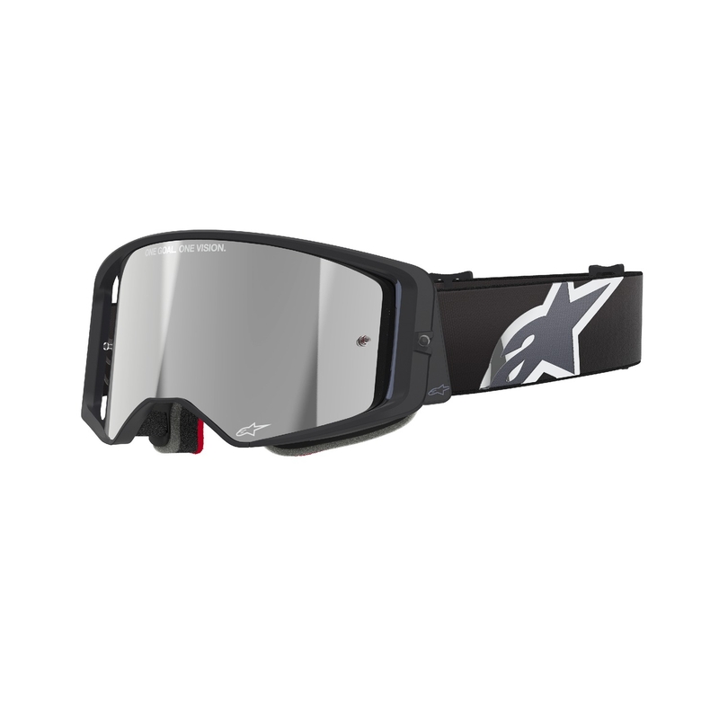 Motokrosové okuliare Alpinestars Supertech Corp čierno-šedé so strieborným zorníkom