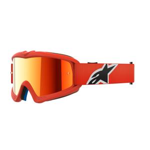Detské motokrosové okuliare Alpinestars Vision Youth Corp oranžové so zrkadlovým červeným zorníkom