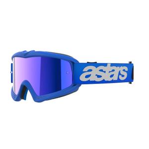 Detské motokrosové okuliare Alpinestars Vision Youth Blaze modré so zrkadlovým modrým zorníkom