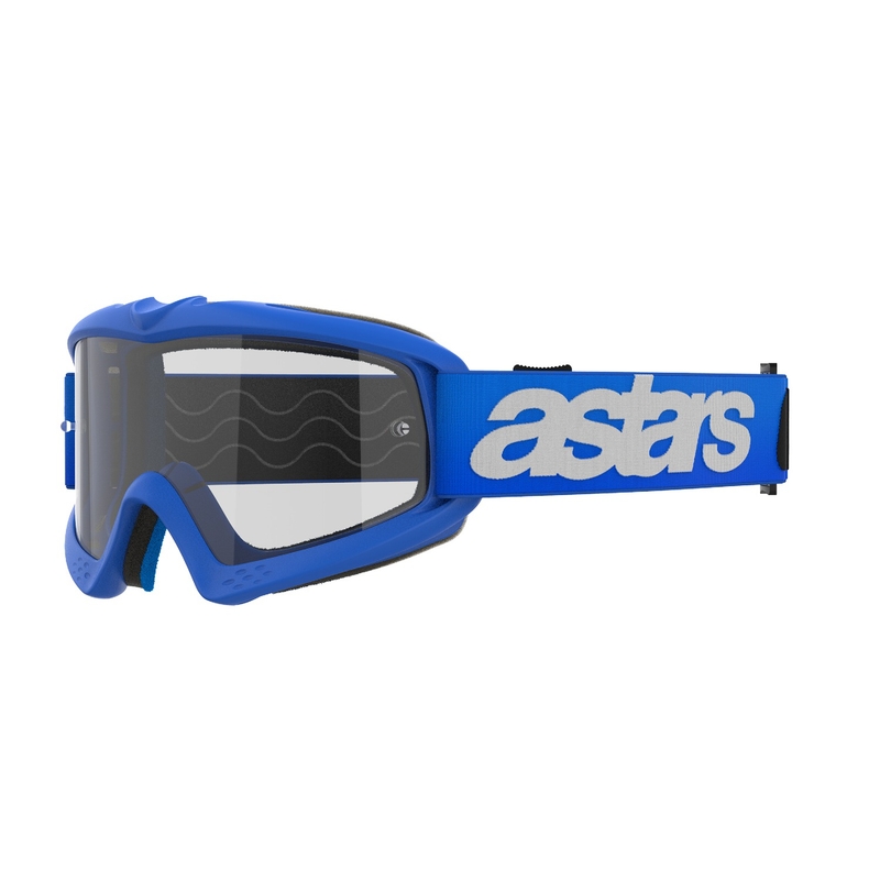 Detské motokrosové okuliare Alpinestars Vision Youth Blaze modré s čírym zorníkom