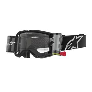 Motokrosové okuliare Alpinestars Vision 8 Corp ROLL-OFF Wide Vision čierne s čírym zorníkom