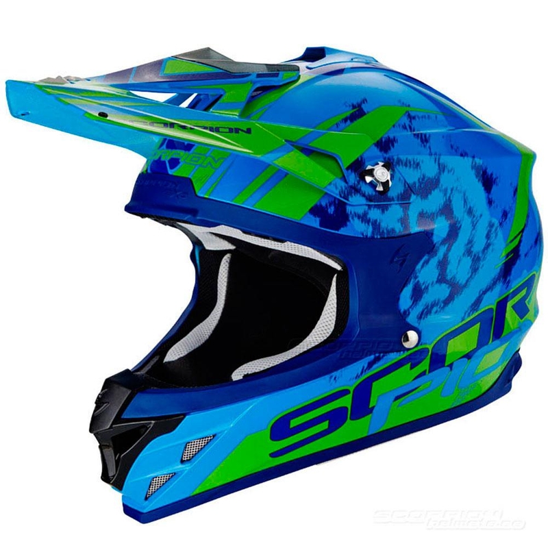 Motokrosová prilba Scorpion VX-15 Evo Air Kistune modro-zelená vypredaj výpredaj
