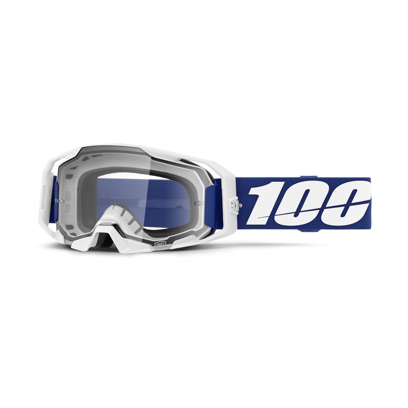 Motokrosové okuliare 100% ARmatic modré s čírym plexi