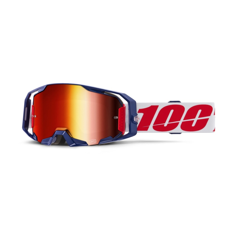 Motokrosové okuliare 100% ARmatic Mach Z s červeným plexi