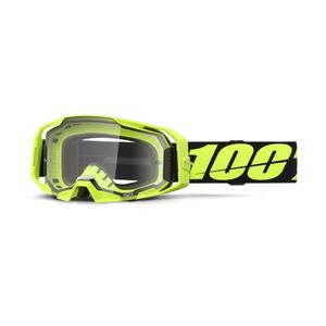 Motokrosové okuliare 100% ARmatic Neon Yellow s čírym plexi
