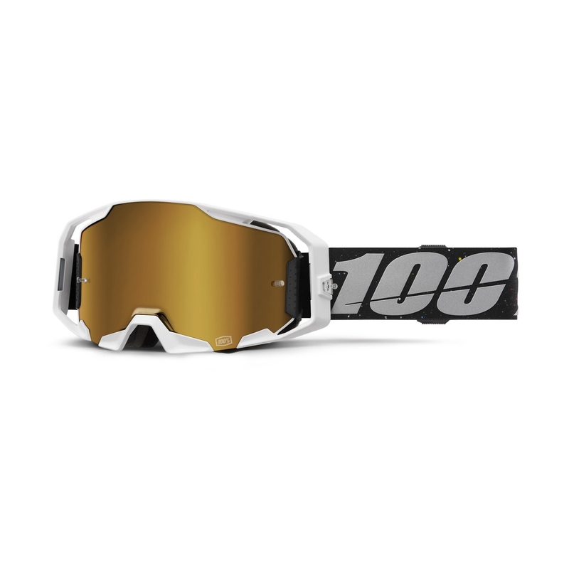 Motokrosové okuliare 100% ARmatic Rapidracer so zlatým true plexi