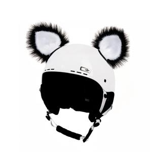 Uši na prilbu mačka čierna