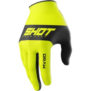 Motokrosové rukavice Shot Draw Sky fluo žlté