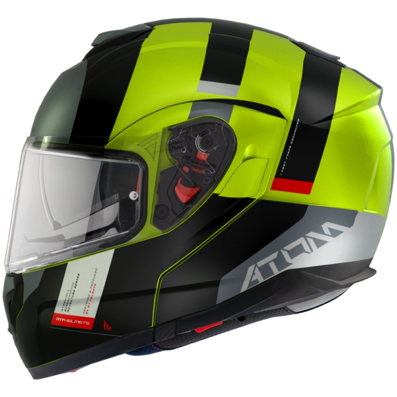 Vyklápacia prilba na motocykel MT Atom SV Gorex C3 čierno-sivo-fluo žltá výpredaj
