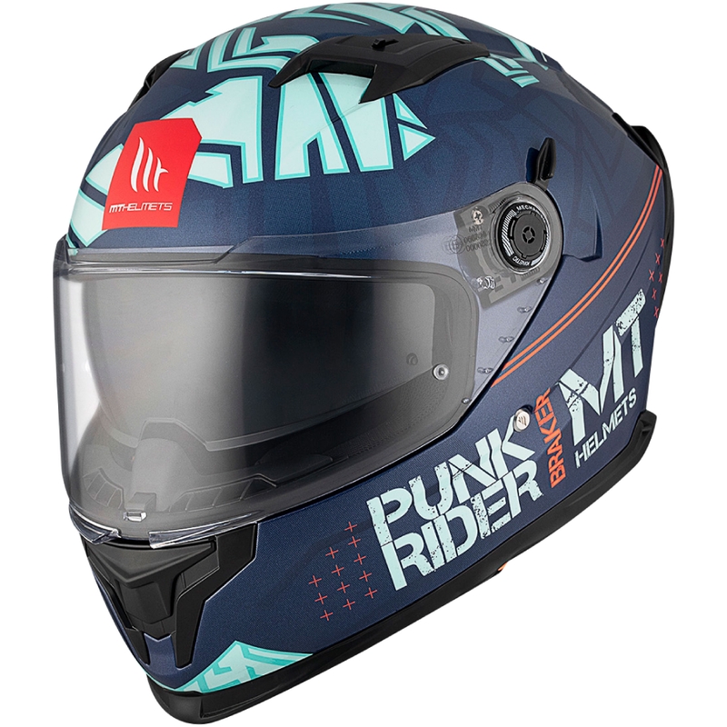 Integrálna prilba na motorku MT BRAKER SV PUNK RIDER C7 modro-tyrkysová
