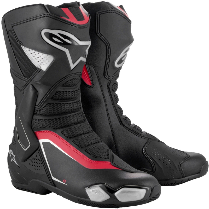 Topánky na motorku Alpinestars SMX-6 3 čierno-strieborno-červená