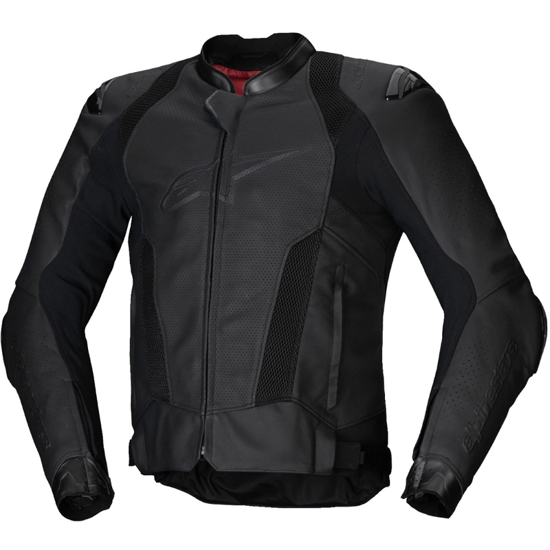 Kožená bunda na motorku Alpinestars Missile 3 Airflow čierno-čierna