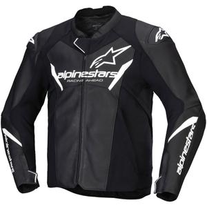 Kožená bunda na motorku Alpinestars Faster 3 čierno-biela