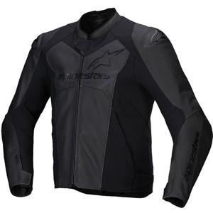 Kožená bunda na motorku Alpinestars Faster 3 Airflow čierno-čierna