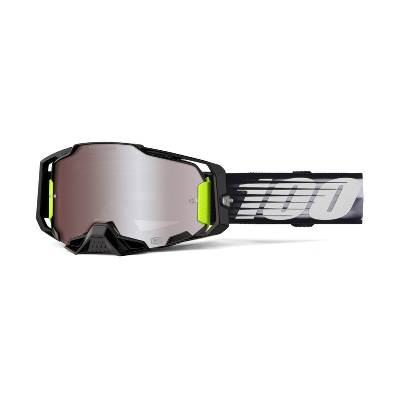 Motokrosové okuliare 100% ARMEGA Lightspeed so strieborným HIPER plexi