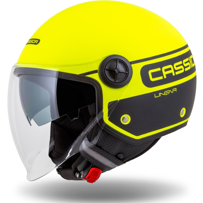 Otvorená prilba na motocykel Cassida Handy Plus Linear fluo žlto-čierna