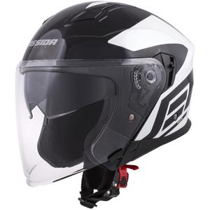 Otvorená prilba na motocykel Cassida Jet Tech Corso čierno-biela