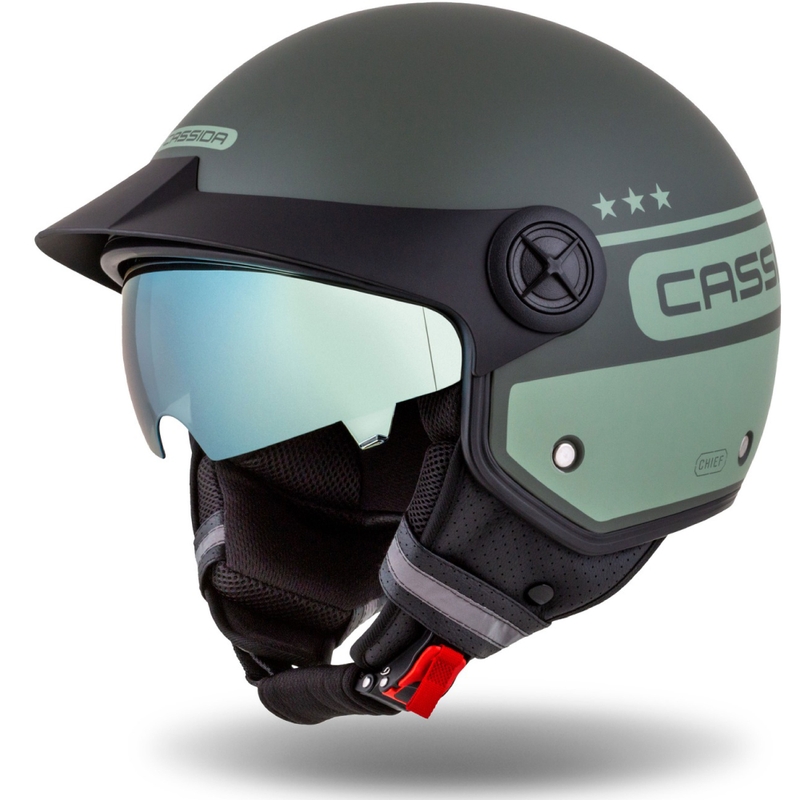 Otvorená prilba na motocykel Cassida Handy Plus Chief zelená