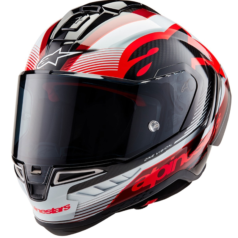 Integrálna helma na motorku Alpinestars Supertech R-10 Team carbon červeno-biela