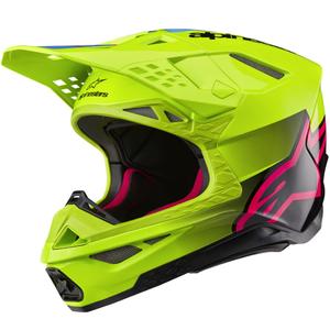 Motokrosová prilba Alpinestars Supertech S-M10 Unite fluo žlto-čierno-ružová