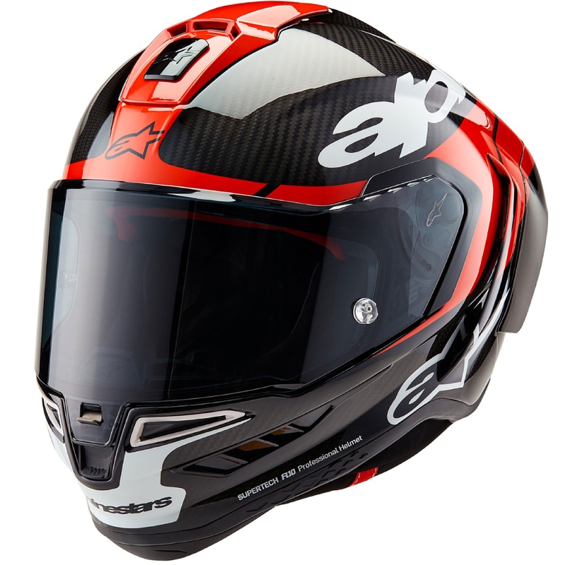 Integrálna helma na motorku Alpinestars Supertech R-10 Element carbon fluo červeno-biela