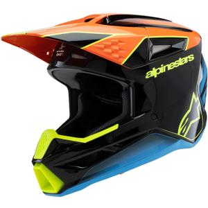 Detská motokrosová prilba Alpinestars S-M3 FRAY čierno-fluo oranžovo-fluo žlto-tyrkysová