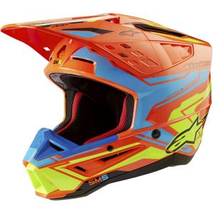 Motokrosová prilba Alpinestars S-M5 Action 2 fluo oranžovo-svetlo modro-fluo žltá