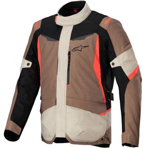 Bunda na motorku Alpinestars ST-1 Waterproof khaki-pieskovo-čierno-fluo červená
