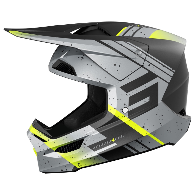 Motokrosová prilba Shot Furious Mirage sivo-fluo žltá