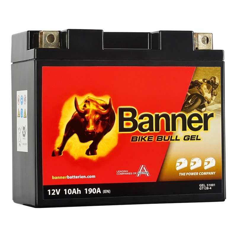 Gélová motobatéria Banner Bike Bull GEL 510 01/BGT12B-4 - GT12B-4 12V, 10Ah, 190A