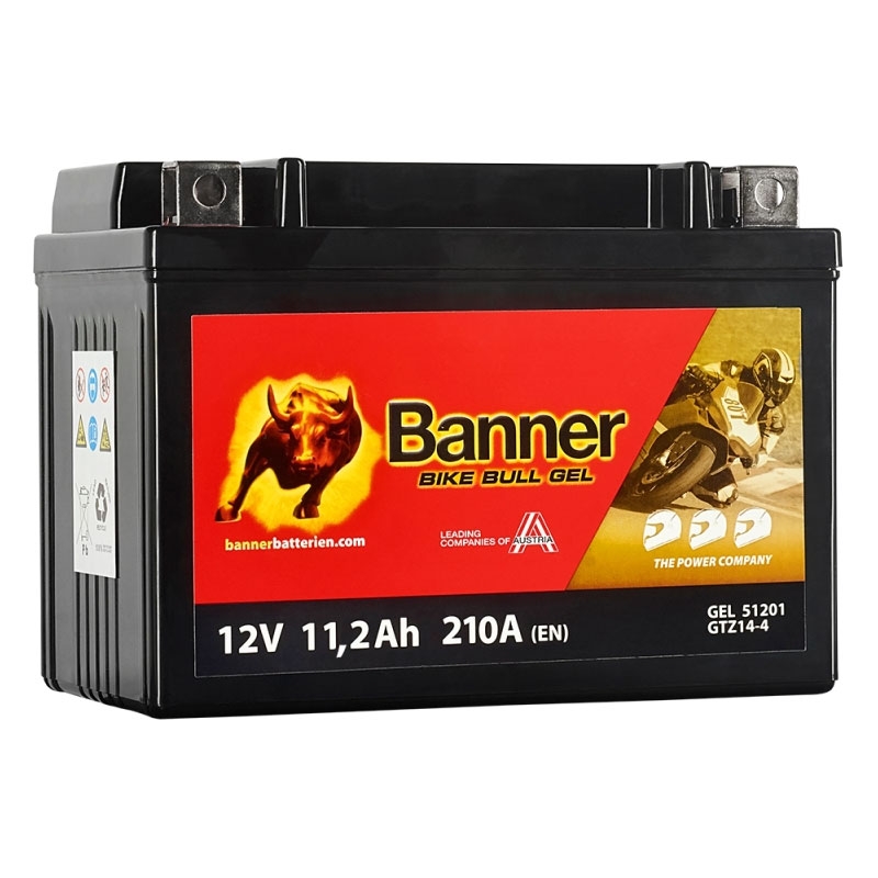 Gélová motobatéria Banner Bike Bull GEL 512 01/BGTZ14-S - GTZ14-S 12V, 11.2Ah, 210A
