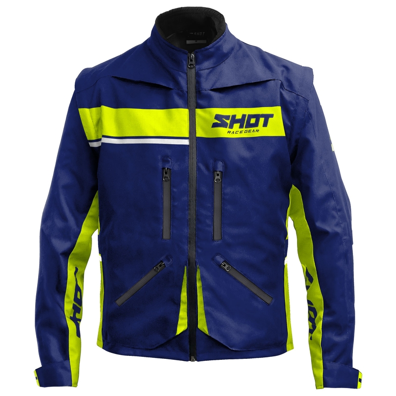 Bunda na motorku Shot Contact Assault 2.0 modro-fluo žltá