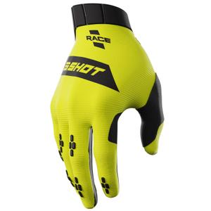 Detské motokrosové rukavice Shot Race fluo žlté