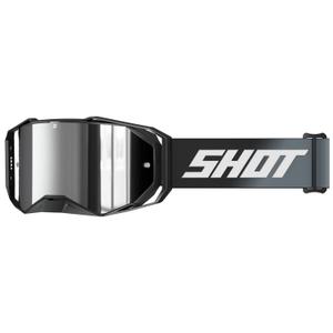 Motokrosové okuliare Shot Lite Solid čierne so strieborným iridiovým plexi