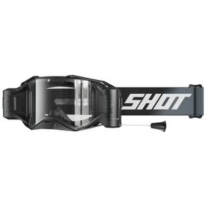 Motokrosové okuliare Shot Lite Roll-Off Solid čierne s čírym plexi